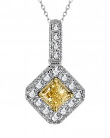 MULTI TONE  PRINCESS CUT DIAMOND PENDANT (TP2783)